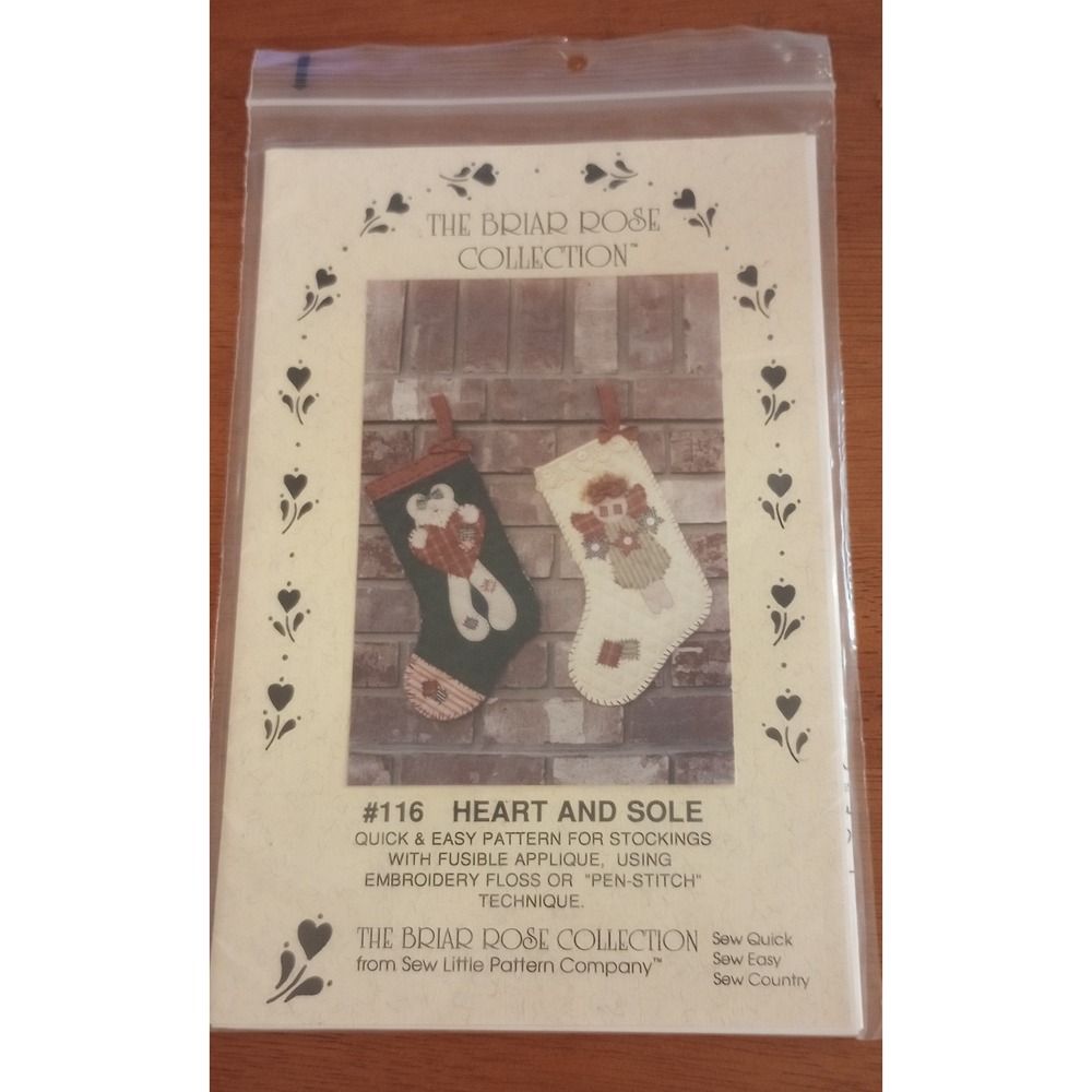 Briar Rose Collection Heart and Sole 116 Stocking Sewing Pattern Vintage 1994